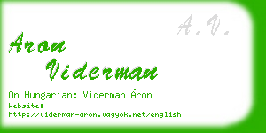 aron viderman business card